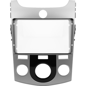 Рамка магнитолы 9.0" (цв.Серебро) для KIA Cerato (TD), Forte (TD), Naza Forte 2009-2012 Кондиционер