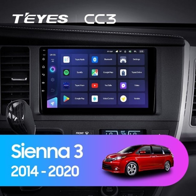 Штатная магнитола Teyes CC3 6/128 Toyota Sienna 3 XL30 (2014-2020)