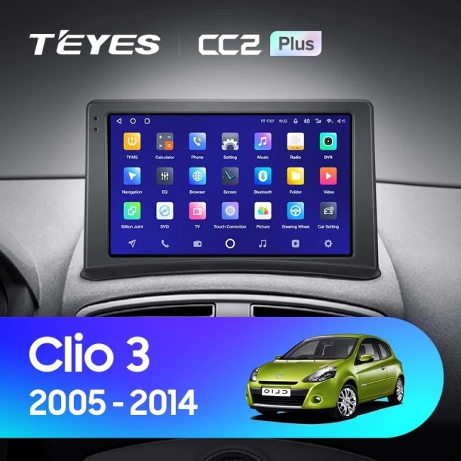 Штатная магнитола Teyes CC2 Plus 3/32 Renault Clio 3 (2005-2014)