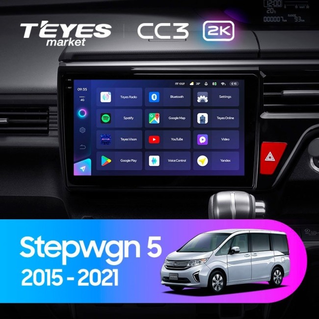 Штатная магнитола Teyes CC3 2K 6/128 Honda Stepwgn 5 (2015-2021) правый руль