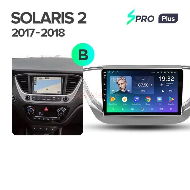 Штатная магнитола Teyes SPRO Plus 3/32 Hyundai Solaris 2 (2017-2018) Тип-A Штатная магнитола Teyes SPRO Plus 3/32 Hyundai Solaris 2 (2017-2018) Тип-A