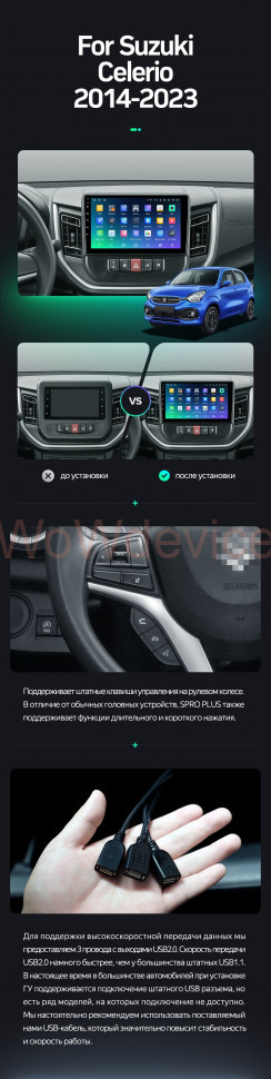 Штатная магнитола Teyes SPRO Plus 6/128 Suzuki Celerio (2014-2023)