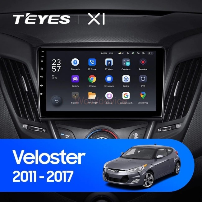 Штатная магнитола Teyes X1 4G 2/32 Hyundai Veloster FS (2011-2017) Тип-А