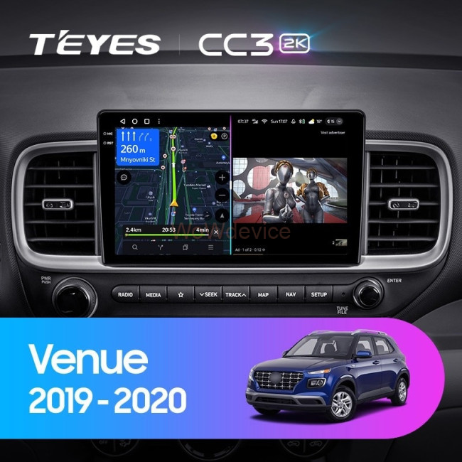Штатная магнитола Teyes CC3 2K 4/32 Hyundai Venue (2019-2020)