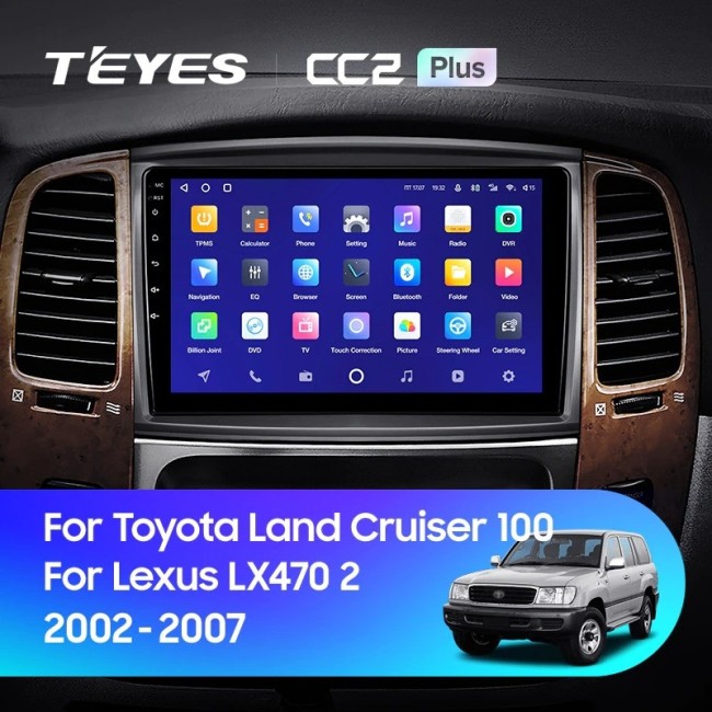 Штатная магнитола Teyes CC2L Plus 1/16 Toyota Land Cruiser LC 100 (2002-2007) Тип-С