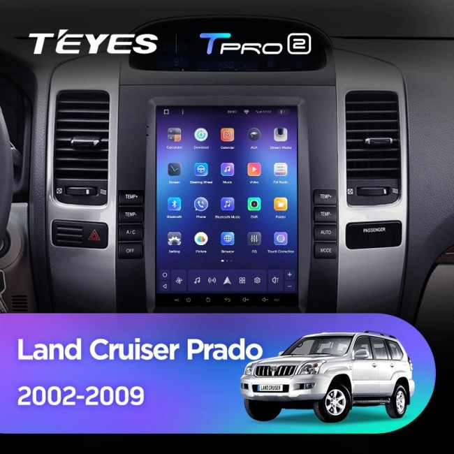 Штатная магнитола Tesla style Teyes TPRO 2 4/64 Toyota Land Cruiser Prado 120 (2002-2009) Тип-В