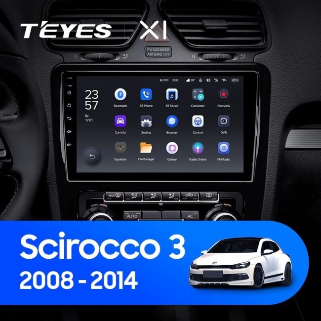 Штатная магнитола Teyes X1 4G 2/32 Volkswagen Scirocco (2008-2014) F2