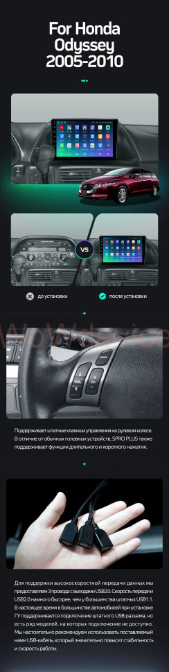 Штатная магнитола Teyes SPRO Plus 4/32 Honda Odyssey (2005-2010) (US EDITION)