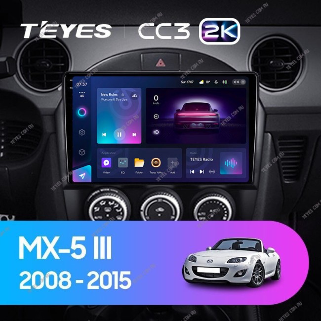 Штатная магнитола Teyes CC3 2K 4/64 Mazda MX-5 (2008-2015)