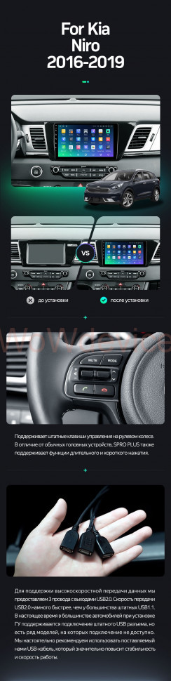 Штатная магнитола Teyes SPRO Plus 6/128 Kia Niro DE (2016-2019)