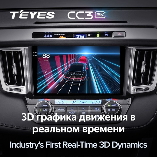 Штатная магнитола Teyes CC3 2K 360 6/128 Toyota RAV4 4 XA40 5 XA50 (2012-2018) Правый руль