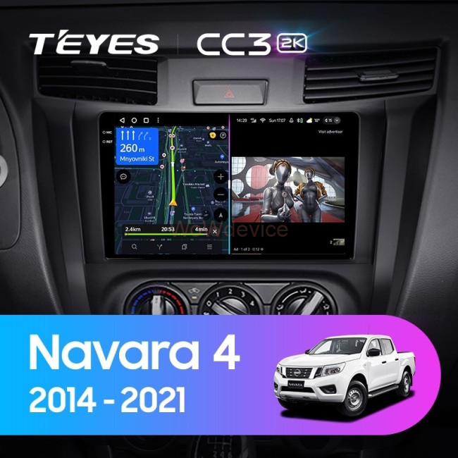 Штатная магнитола Teyes CC3 2K 4/32 Nissan Navara D23 IV (2014-2021) Тип-В