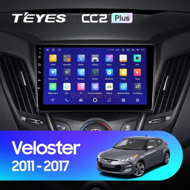 Штатная магнитола Teyes CC2L Plus 1/16 Hyundai Veloster FS (2011-2017) Тип-В