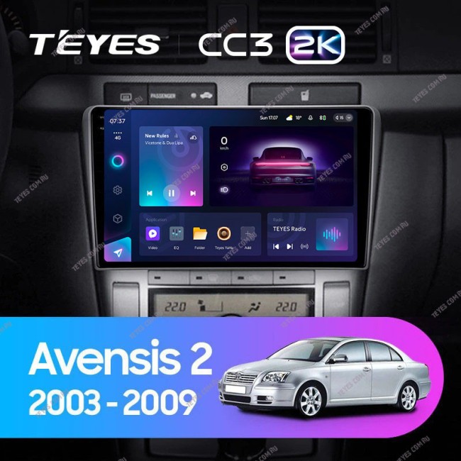 Штатная магнитола Teyes CC3 2K 4/64 Toyota Avensis T250 (2003-2009)