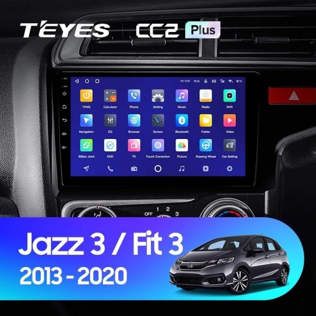 Штатная магнитола Teyes CC2L Plus 1/16 Honda Jazz 3 (2015-2020) (правый руль) Тип-В