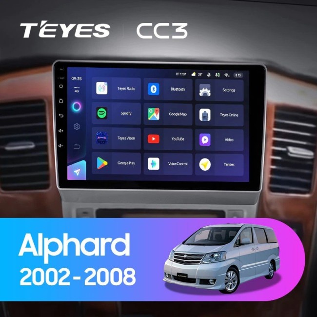 Штатная магнитола Teyes CC3 3/32 Toyota Alphard 1 H10 (2005-2008) F2