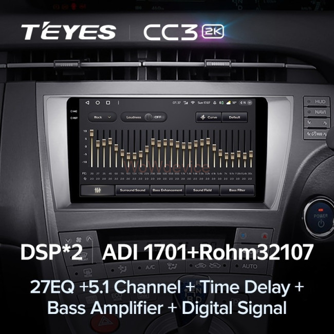 Штатная магнитола Teyes CC3 2K 6/128 Toyota Prius 3 XW30 (2009-2015) Правый руль