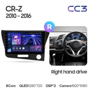 Штатная магнитола Teyes CC3 4/64 Honda CR-Z 1 (2010-2016) Правый руль