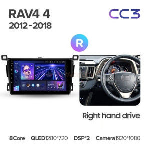 Штатная магнитола Teyes CC3 360 6/128 Toyota RAV4 4 XA40 5 XA50 (2012-2018) Правый руль