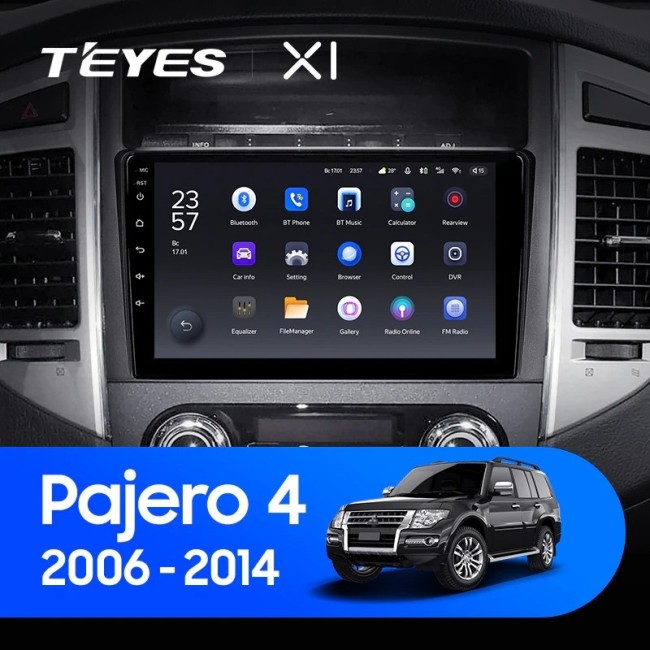 Штатная магнитола Teyes X1 4G 2/32 Mitsubishi Pajero 4 V80 V90 (2006-2014) Тип-A