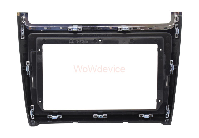 Рамка магнитолы 9.0" (цв.Черный и Серебристый) для VOLKSWAGEN Polo 2009+ Рамка магнитолы 9.0" (цв.Черный и Серебристый) для VOLKSWAGEN Polo 2009+