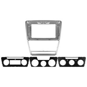 Рамка магнитолы 10.2" (цв.Серебро) для SKODA Octavia (1Z) 2004-2013