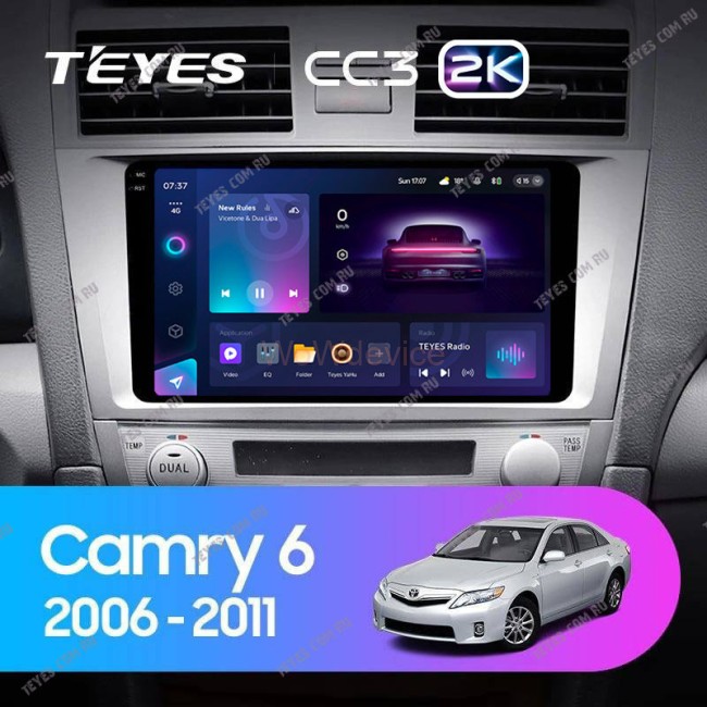 Штатная магнитола Teyes CC3 2K 4/64 Toyota Camry (2006-2011) 10 дюймов F2