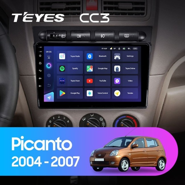 Штатная магнитола Teyes CC3 4/64 Kia Picanto SA Morning (2004-2007)