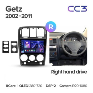 Штатная магнитола Teyes CC3 4/32 Hyundai Getz (2002-2011) Правый руль