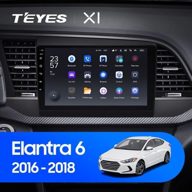 Штатная магнитола Teyes X1 4G 2/32 Hyundai Elantra 6 (2015-2018) Тип-A
