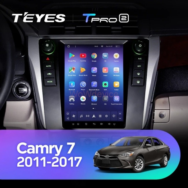 Штатная магнитола Tesla style Teyes TPRO 2 4/64 Toyota Camry 7 XV50 55 (2011-2017)