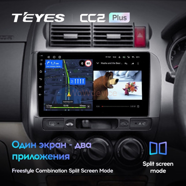 Штатная магнитола Teyes CC2L Plus 2/32 Honda Jazz GD (2001-2008) Правый руль