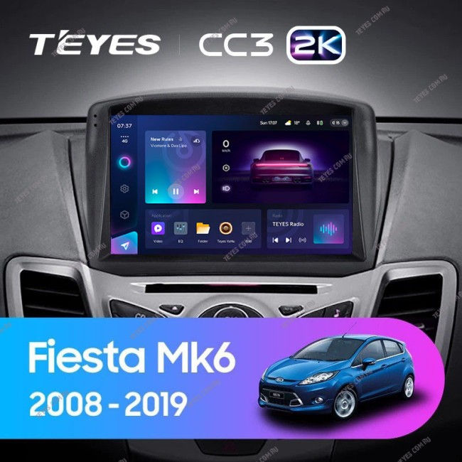 Штатная магнитола Teyes CC3 2K 6/128 Ford Fiesta Mk 6 (2008-2019) F2 Тип-А