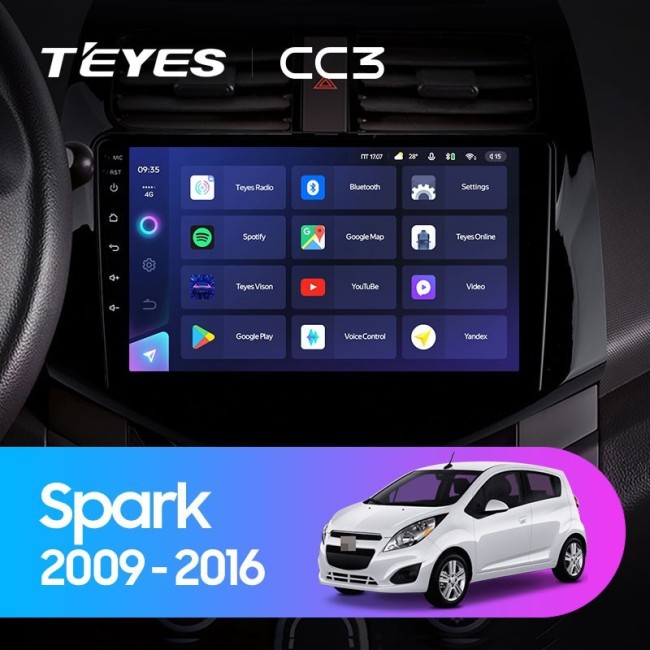 Штатная магнитола Teyes CC3 4/64 Chevrolet Spark M300 (2009-2016)
