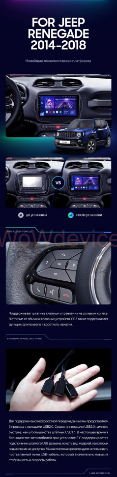Штатная магнитола Teyes CC3L 4/32 Jeep Renegade (2014-2018)