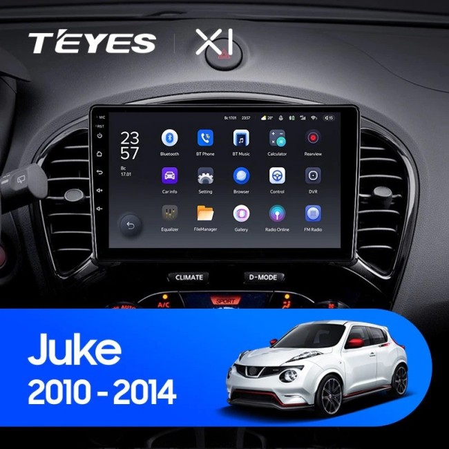 Штатная магнитола Teyes X1 4G 2/32 Nissan Juke (2010-2014)