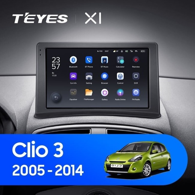 Штатная магнитола Teyes X1 4G 2/32 Renault Clio 3 (2005-2014)