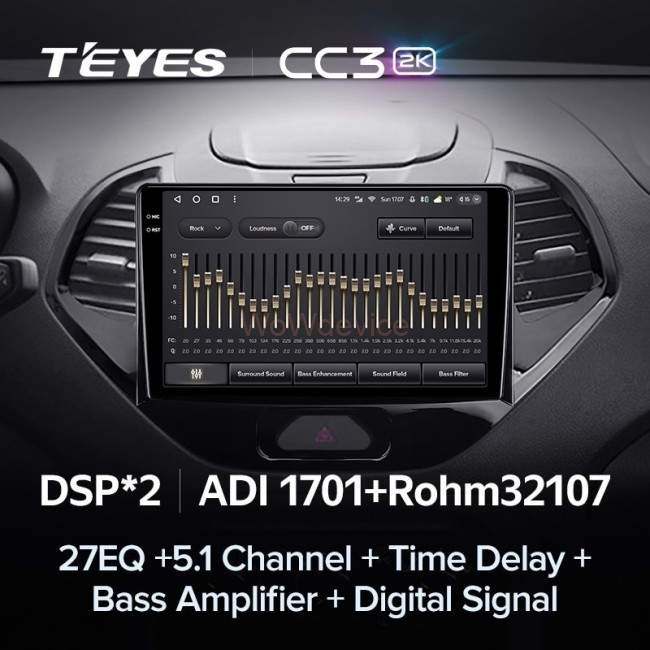 Штатная магнитола Teyes CC3 2K 4/32 Ford Figo (2015-2018)