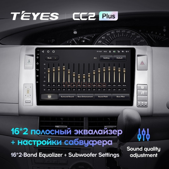 Штатная магнитола Teyes CC2 Plus 6/128 Toyota Previa XR50 3 (2006-2019) Правый руль