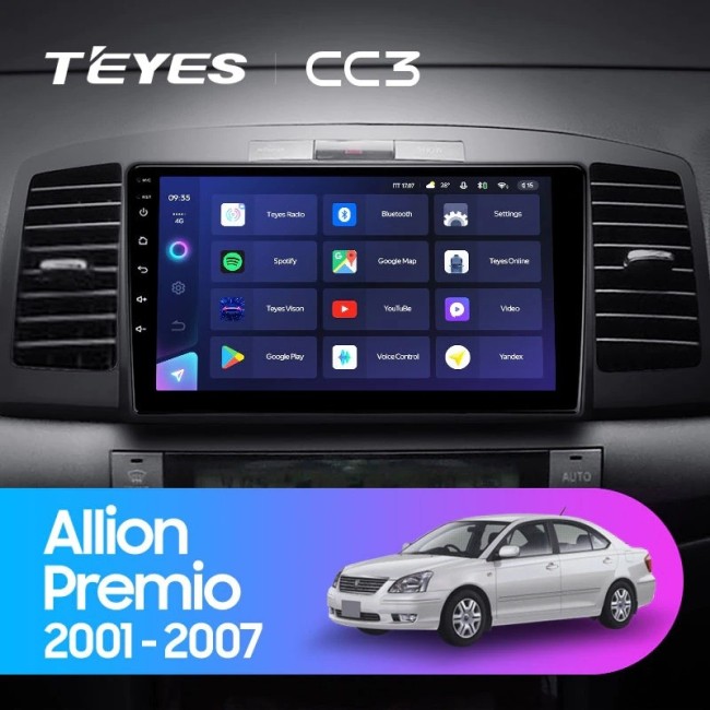 Штатная магнитола Teyes CC3 4/64 Toyota Allion (2001-2007)