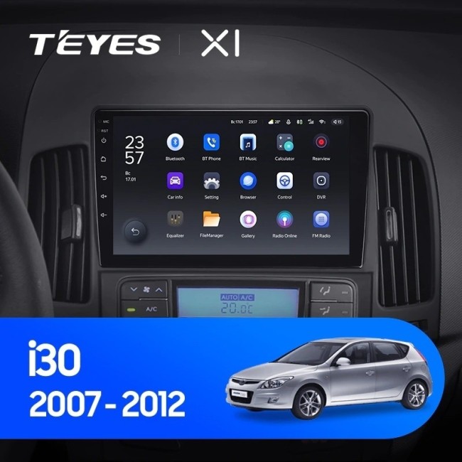 Штатная магнитола Teyes X1 4G 2/32 Hyundai i30 1 FD (2007-2012) F2
