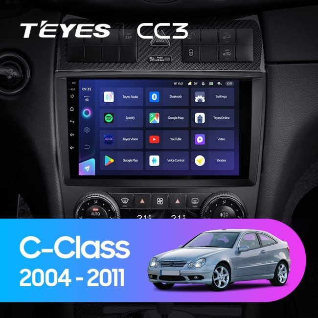Штатная магнитола Teyes CC3 360 6/128 Mercedes Benz C-Class W203 CL203 C209 A209 (2004-2011)