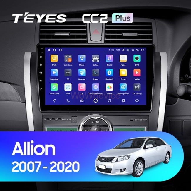 Штатная магнитола Teyes CC2L Plus 1/16 Toyota Allion T260 (2007-2020) Правый руль