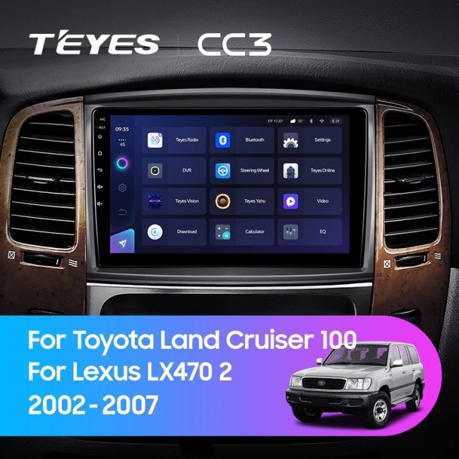Штатная магнитола Teyes CC3 3/32 Toyota Land Cruiser LC 100 (2002-2007) Тип-С