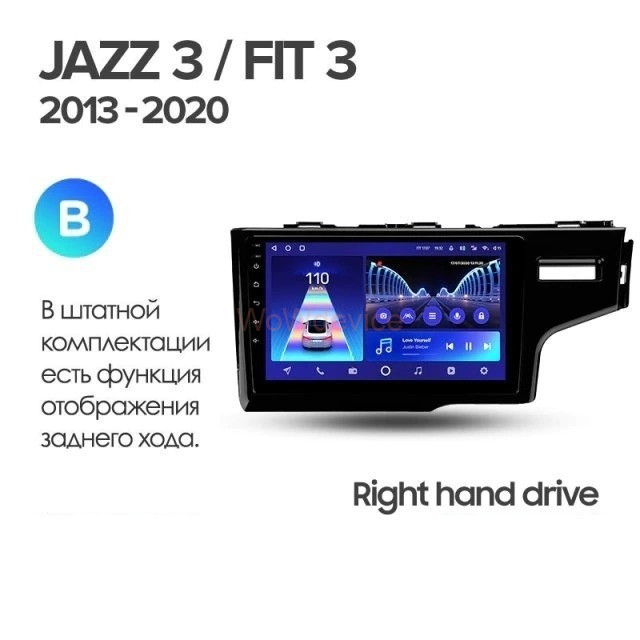 Штатная магнитола Teyes CC2 Plus 6/128 Honda Jazz 3 (2013-2020) Тип-A
