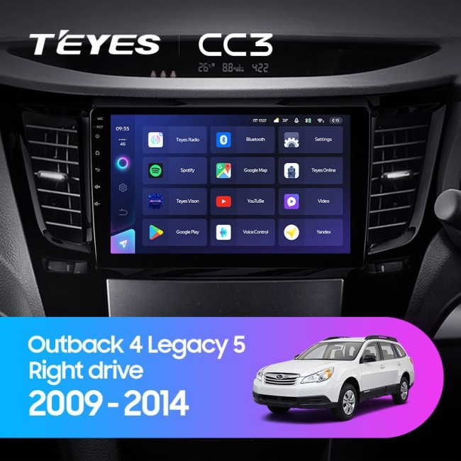 Штатная магнитола Teyes CC3 6/128 Subaru Legacy 5 (2009-2014)