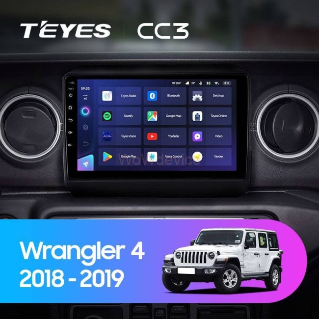 Штатная магнитола Teyes CC3L 4/32 Jeep Wrangler 4 JL (2018-2019)