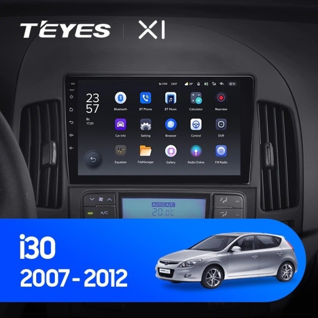 Штатная магнитола Teyes X1 4G 2/32 Hyundai i30 1 FD (2007-2012) F1
