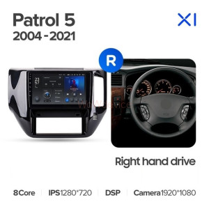 Штатная магнитола Teyes X1 4G 2/32 Nissan Patrol V 5 Y61 (2004-2021) F3 Правый руль