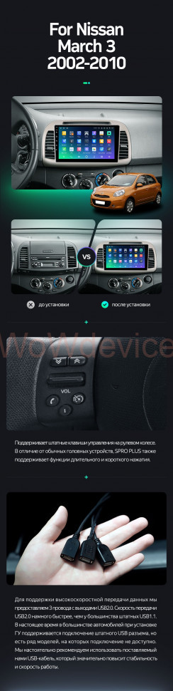 Штатная магнитола Teyes SPRO Plus 4/32 Nissan March 3 K12 (2002-2010)